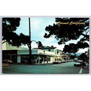 Ocean and Dolores Carmel California vintage postcard #0863